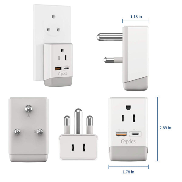 Shop South Africa Plug | Dual USB & USB-C | Type M | Ceptics