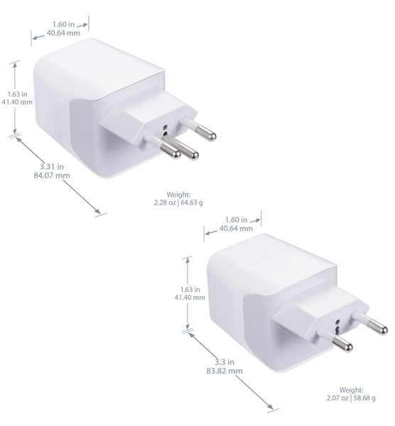 Switzerland Travel Adapter Plug Combo Type J, C Dual USB Swiss C