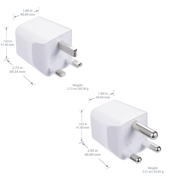 South Africa Adapter Plug Combo Type M, G | Dual USB - African Combo
