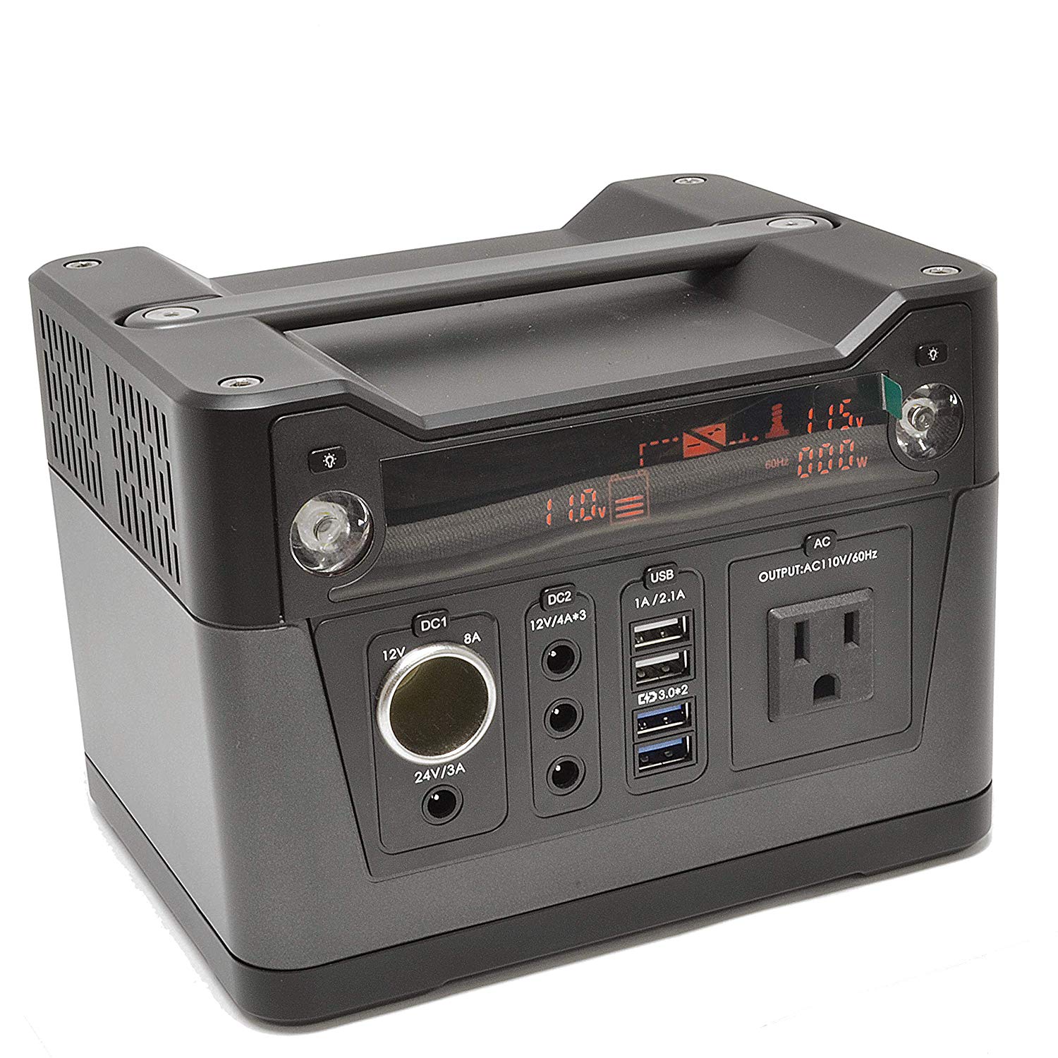 Portable Power Generator Station, 300W Backup Battery Pack UPS Power Supply 110V AC Outlet, QC3.0 USB, 12V/24V DC, LED Flashlight for Travel, Camping, Home, Emergency (PW-300)