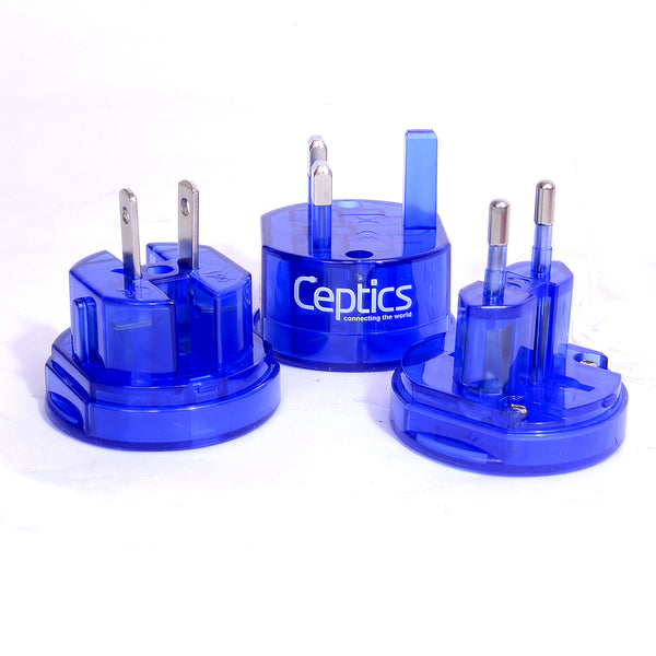 Ceptics Small Size Worldwide International Travel Plug Adapter Kit- 150+ Countries