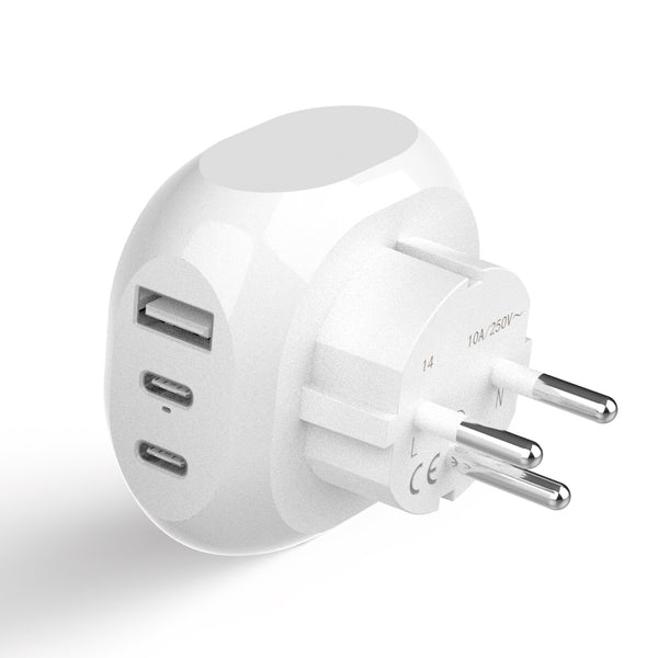 Israel, Palestine Travel Plug Adapter - Type H - 5 in 1 - Ultra Compact (PTU-14)