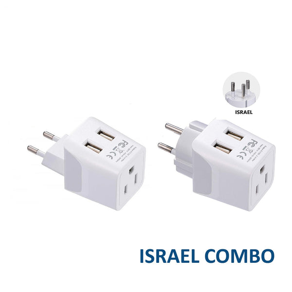 Israeli Plug Adapter Shop Israel Plug Adapter & Type C Adapter Combo | Ceptics