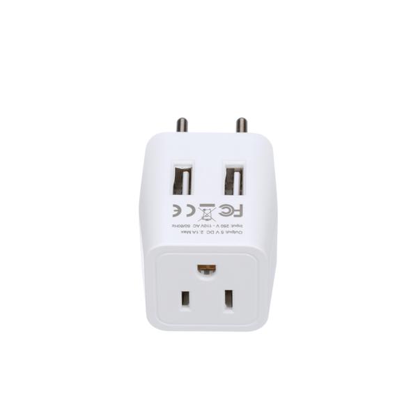 European, Egypt Travel Adapter Plug with Dual USB - Type C - 2 Pack