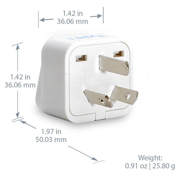 International Travel Adapter Plug Set - 5 pcs (GP-5PK) - Grounded
