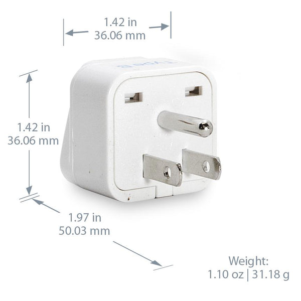 International Travel Adapter Plug Set - 5 pcs (GP-5PK) - Grounded