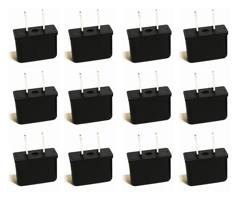 Europe Asia to USA Plug Adapter - Non-Grounded (UP-12US, 12 Pack)