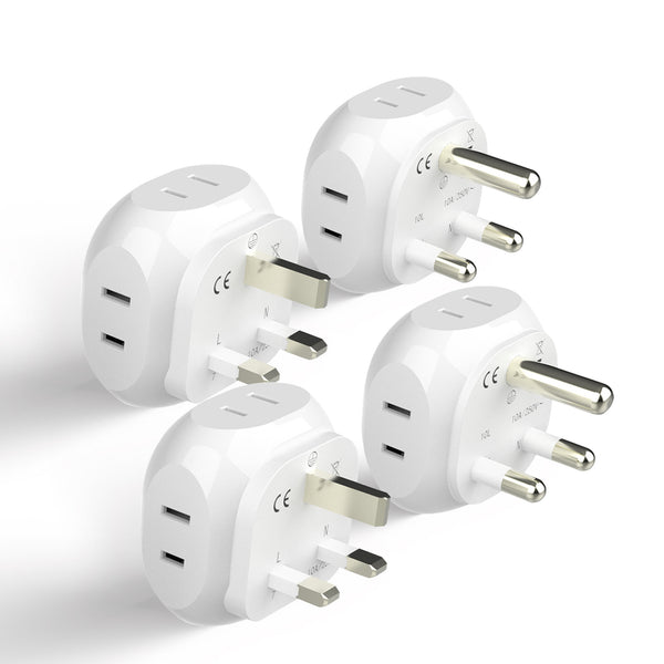 South Africa Travel Adapter Set - 4 in 1 - Ultra Compact - Light Weight (PT-7-10L-4PK)