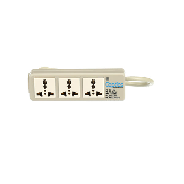 Universal Travel Power Strip - 3x Outlet, Type I - Australia Cord (PS-3U-AU)