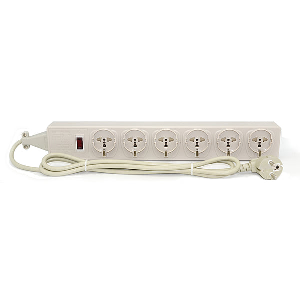 European Power Strip 6x Schuko Outlet Cord Heavy Duty (PS-6U)