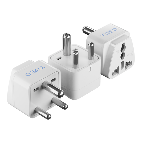 India Travel Adapter - Type D - 3 Pack (GP-10)