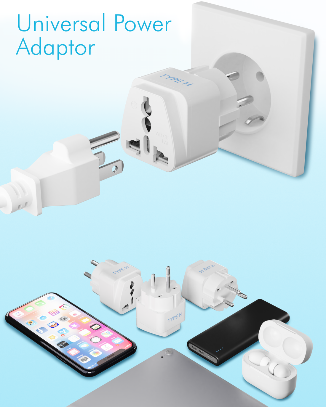Shop Israel Plug Adapter | Type H 250 Volt | Ceptics