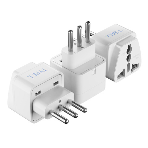 Italy Travel Adapter - Type L - 3 Pack (GP-12A)