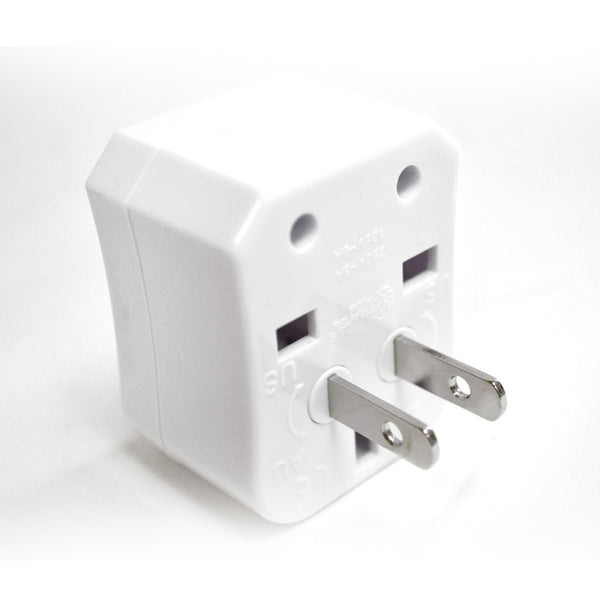 Ceptics 3pc International Travel Plug Adapter Kit (White), Non-grounded