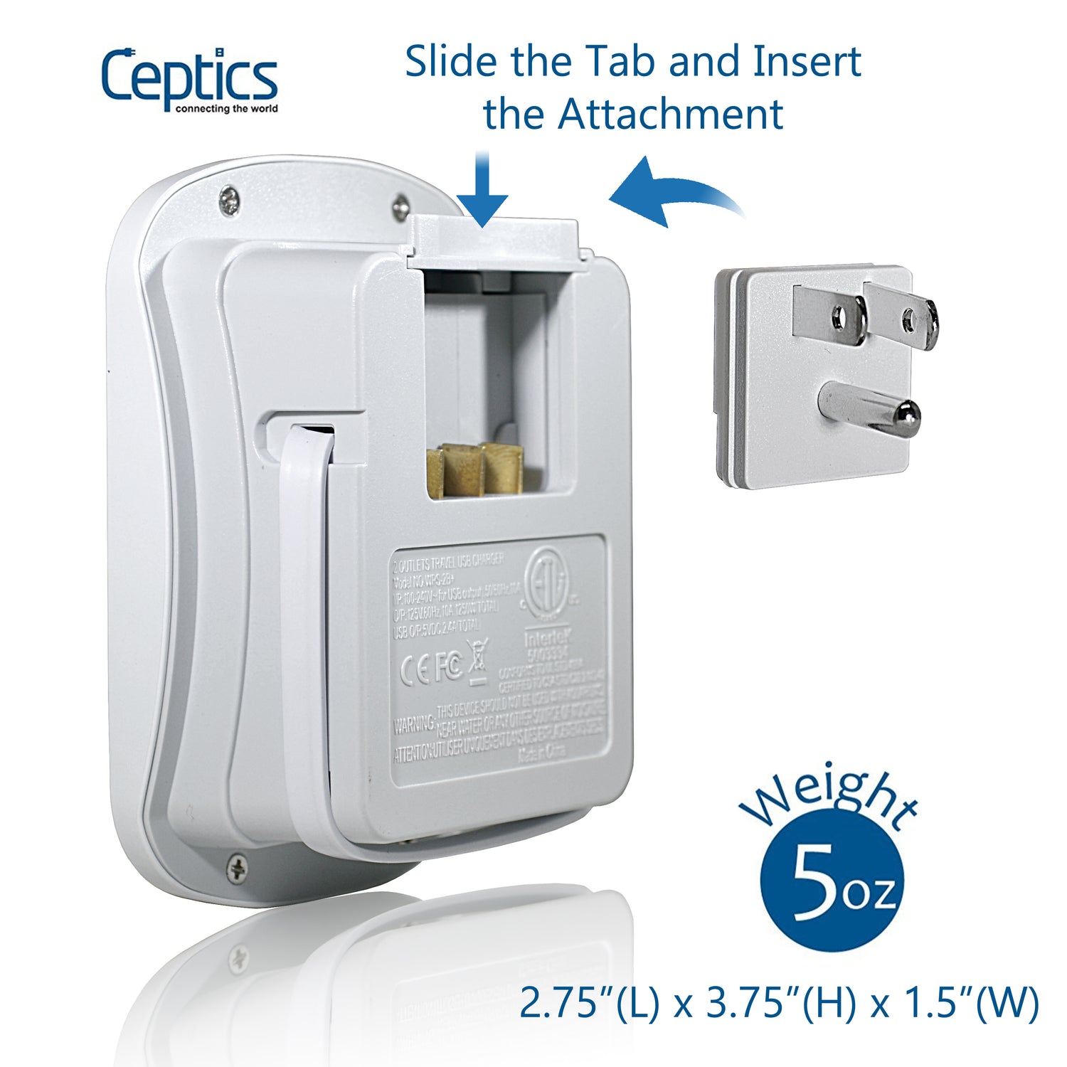 Universal Travel Adapter Kit with USB Ports | Ceptics World-Way