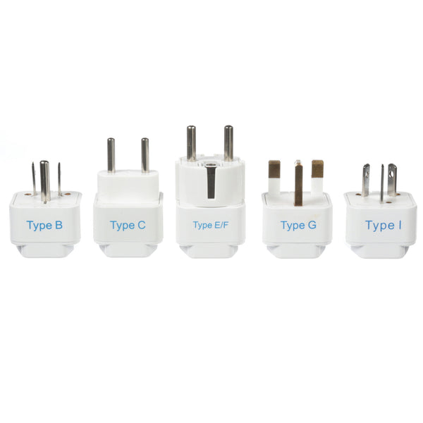 International Travel Adapter Plug Set - 5 pcs (GP-5PK) - Grounded