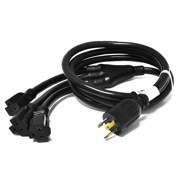 30A L5-30P to 3x 5-15/20R Generator Distribution Power Cord | 10 AWG