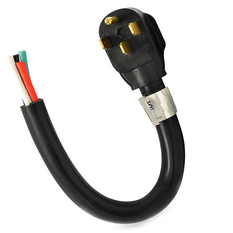 50A NEMA L14-50P to Live Wire Auto EV Extension Power Cord | 8 AWG