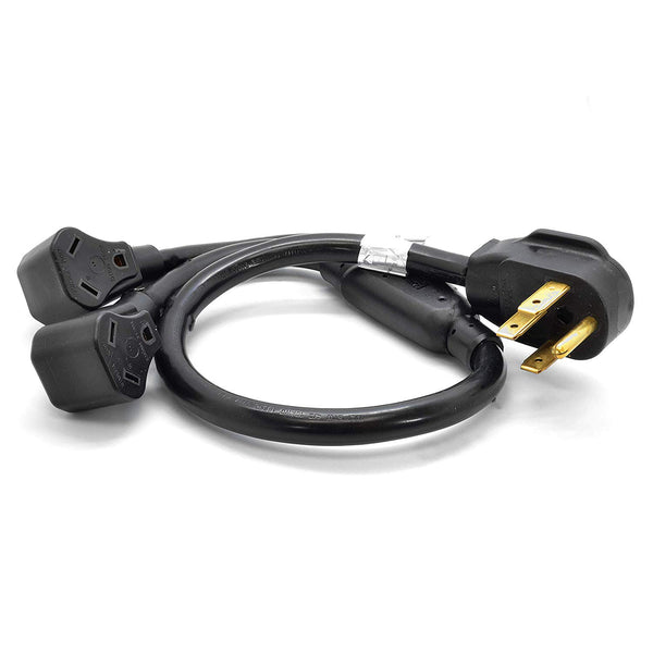 50A L14-50P to 2x TT-30R RV Distribution Power Cord | 10 AWG