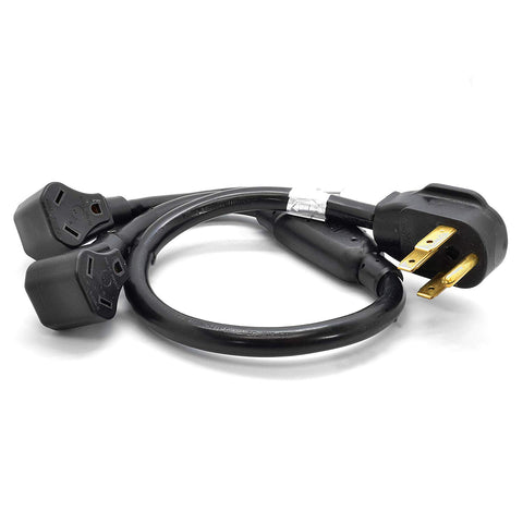 50A L14-50P to 2x TT-30R RV Distribution Power Cord | 10 AWG