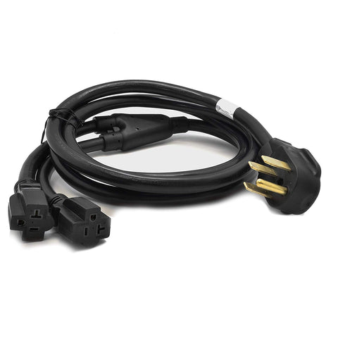 50A L14-50P to 2x 5-20R Distribution Power Cord | 12 AWG
